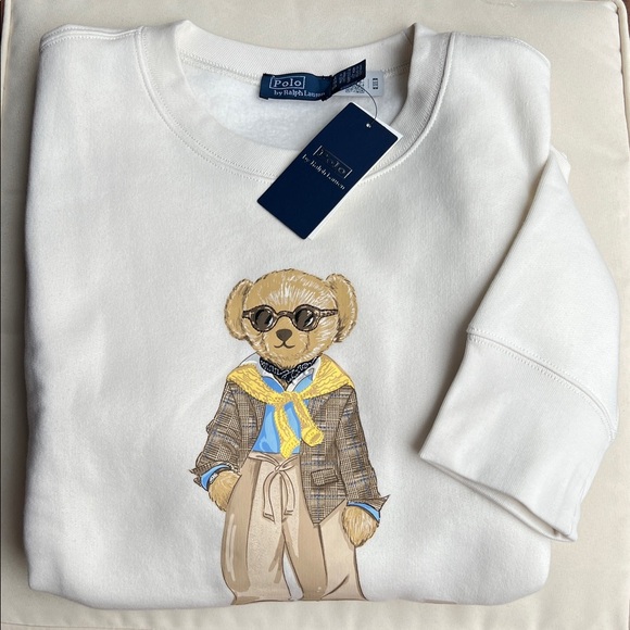 Polo Ralph Lauren Polo Bear Fleece Crewneck Sweatshirt in Ivolry color - Picture 2 of 12